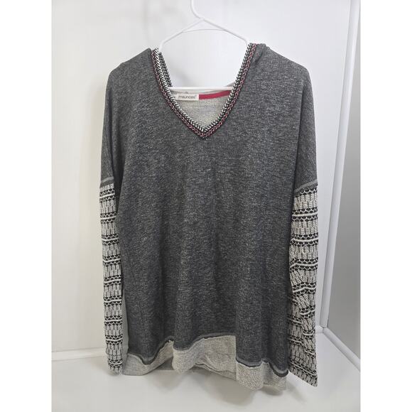 Maurices Women’s Sweater Gray Size 0 Long Sleeve Knit Boho Pullover - Picture 1 of 4